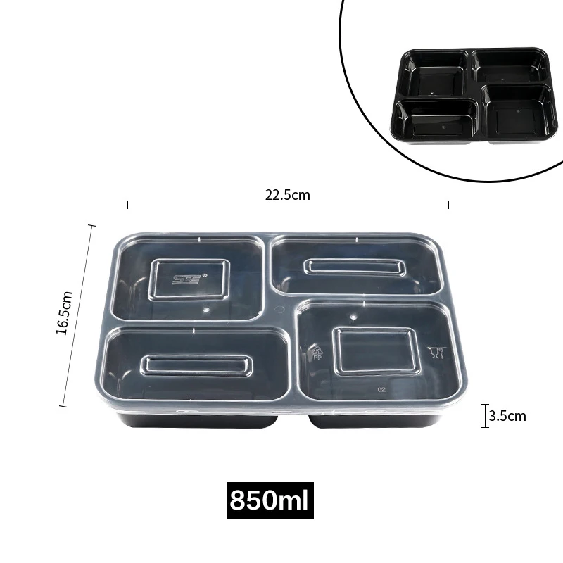 China kitchen takeout 1000ml disposable container three four five compartment takeaway food containers