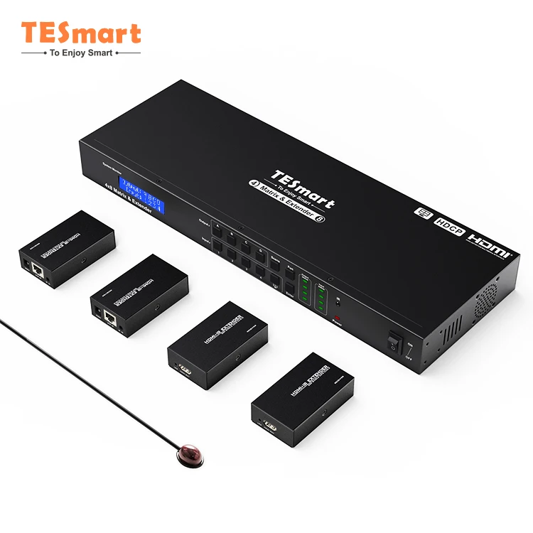TESmart 4X8 HDMI Matrix extenders Hdmi Monitor Extender Adapter support IR Transmitter Receiver 50M Distance Matrix  Extender