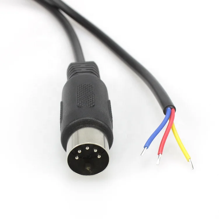 5 pin din cable Din connector power cord  with 3 cords  5pin male to wires