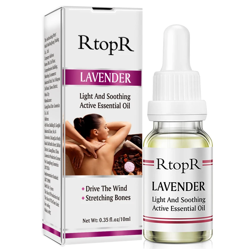 Wholesale RtopR Lavender Essential Oil 10ml Body Massage Relax Organic Fragrance Soothing Skin Care Relieve Stress Essential Oil