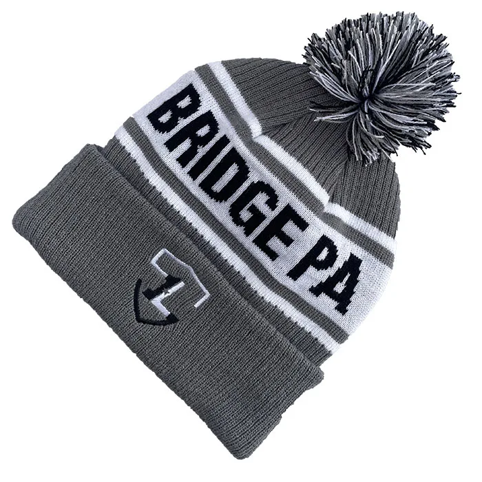 Fashion cheap sport custom knitted toque cuff bobble beanie hat designer top ball embroidered knitted beanies hats with pom pom