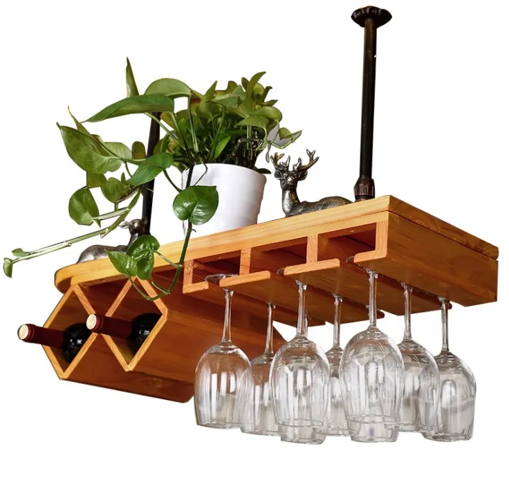 Factory Direct Nordic Solid Wood Wine Rack Wine Goblet Hanging on the Wall