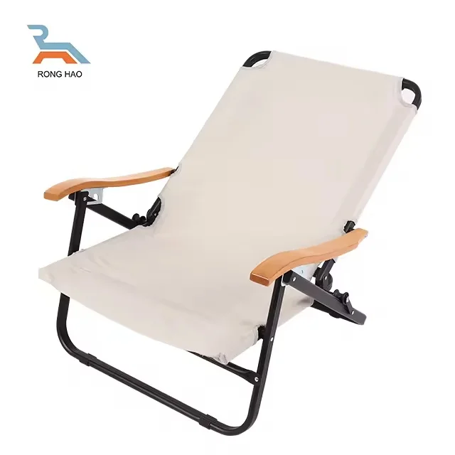 High Quality Outdoor Portable Four-position Adjustable Backrest with Pillow Folding Beach Chairs