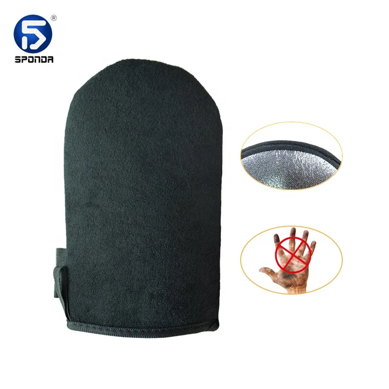 Black Machine Washable And Reusable Sunless Tanning Mitts Self Tanner