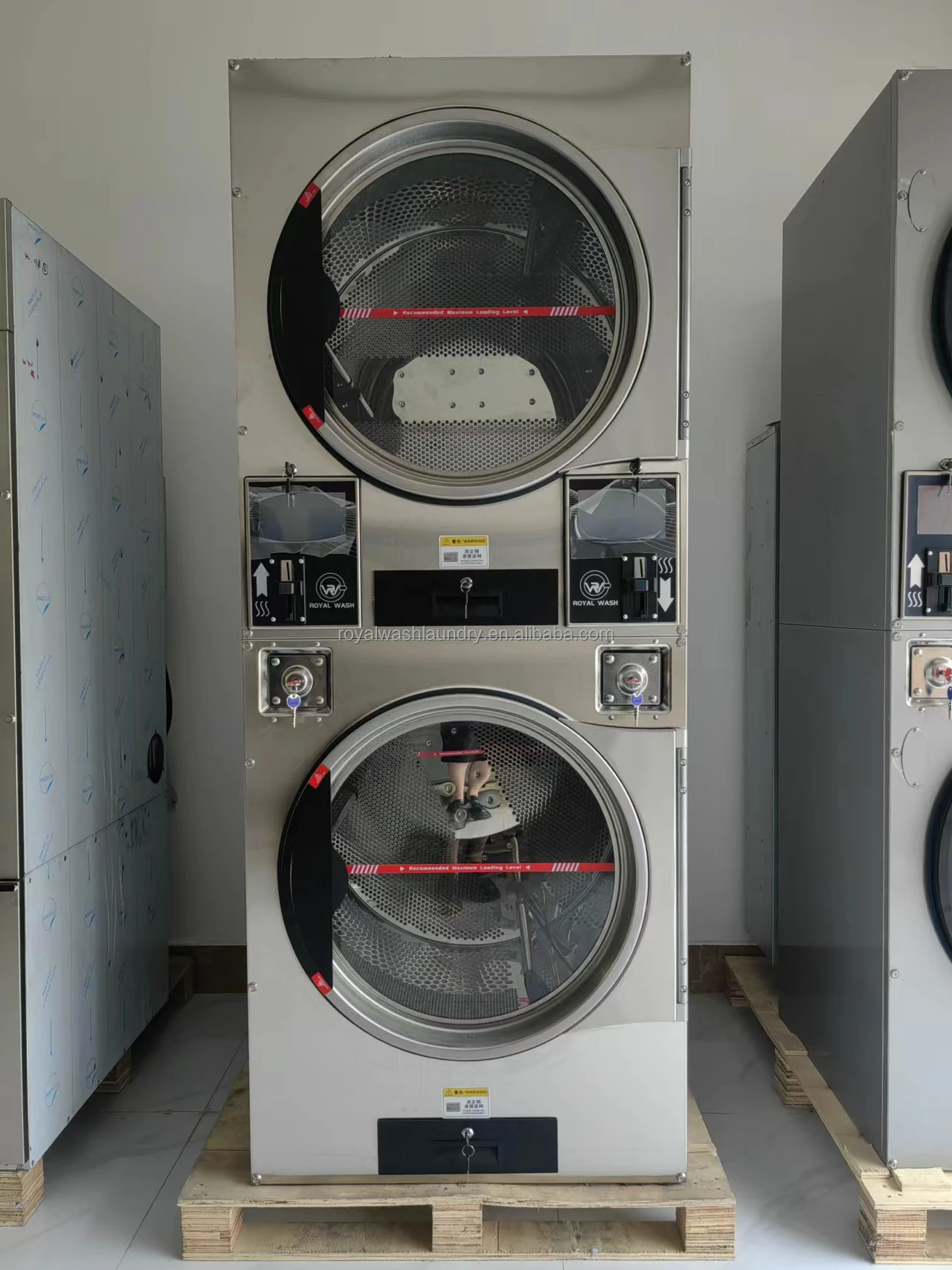 ROYAL WASH 16KG/22KG Commercial Laundry Equipment Hotel/Hospital/School Coin Operated Stack Tumble Dryer