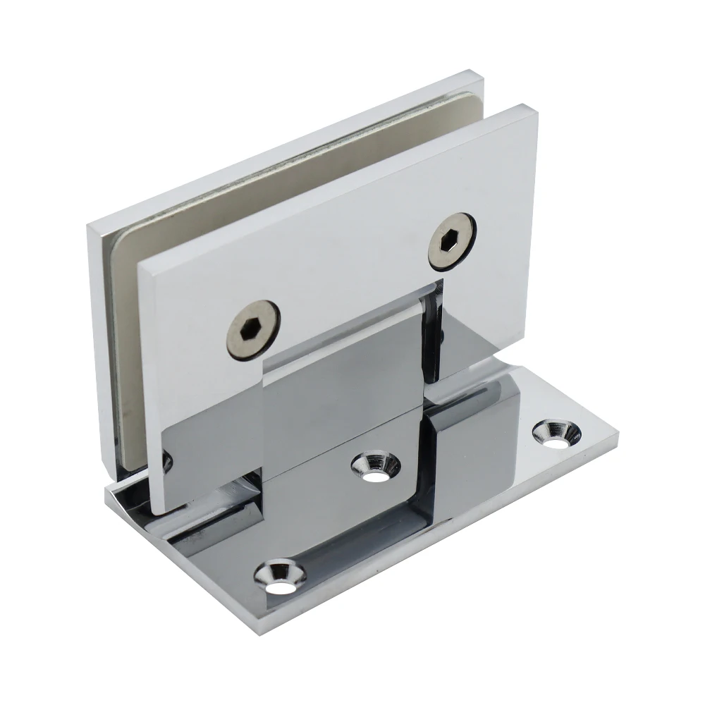 Heavy Duty Chrome Plated 90 Degree Glass To Wall Brass Shower glass Clamp  For Bathroom Shower hinge