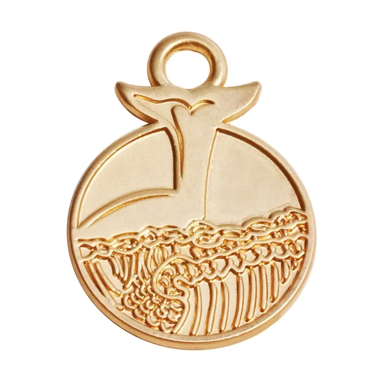 Jewelry fittings brand logo necklace tags custom stamped letter name pendant charms with rings