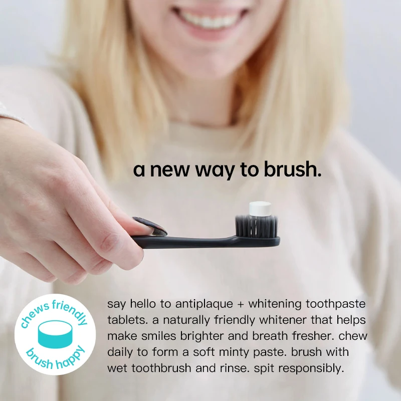 OEM Private Label Bulk Signal Mint Whitening Toothpaste Tablets Vegan Eco-Friendly Solid Mouthwash with Foam Effect