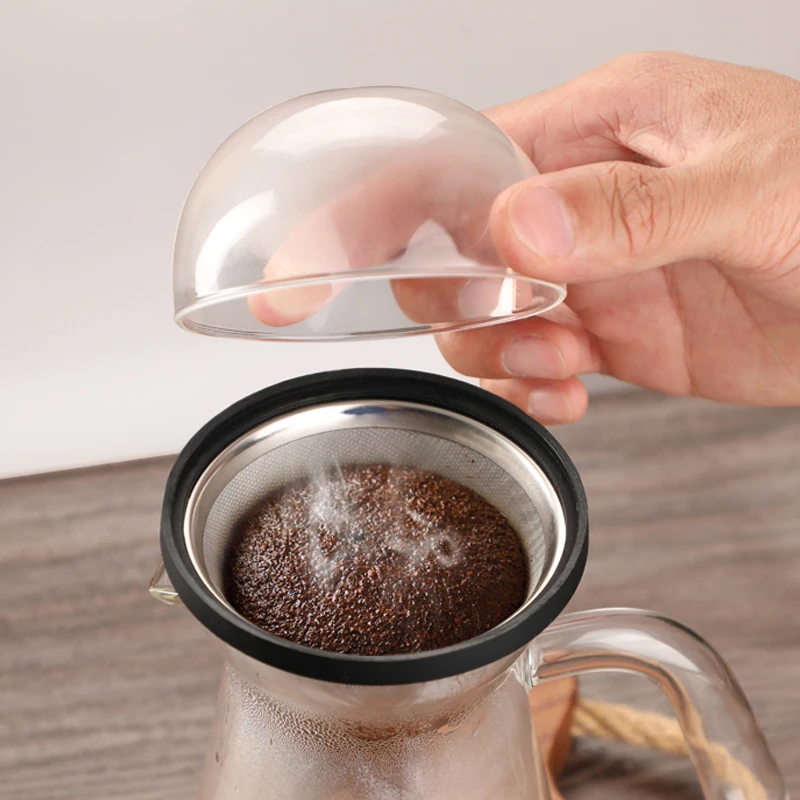 Portable home brew hot sale stainless filter coffee pot maker pour over dripper pot server