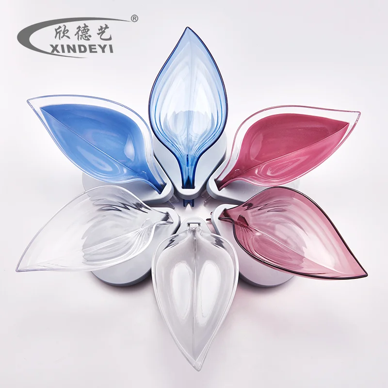 2022 Manufacturer Direct Kitchen Bathroom,  Leaf Shape abs Plastic Soap Holder With Drain Tray jaboneras