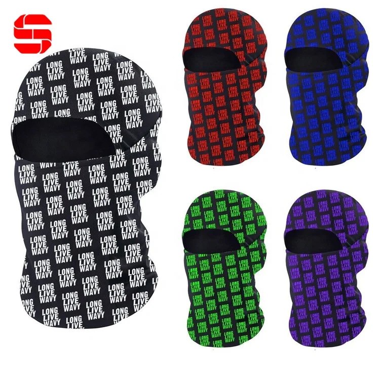 Custom Logo Sublimation Printing Elastic Full Face Ski Mask Balaclavas Wholesale Helmet Spandex Black Camo Motorcycle Balaclava