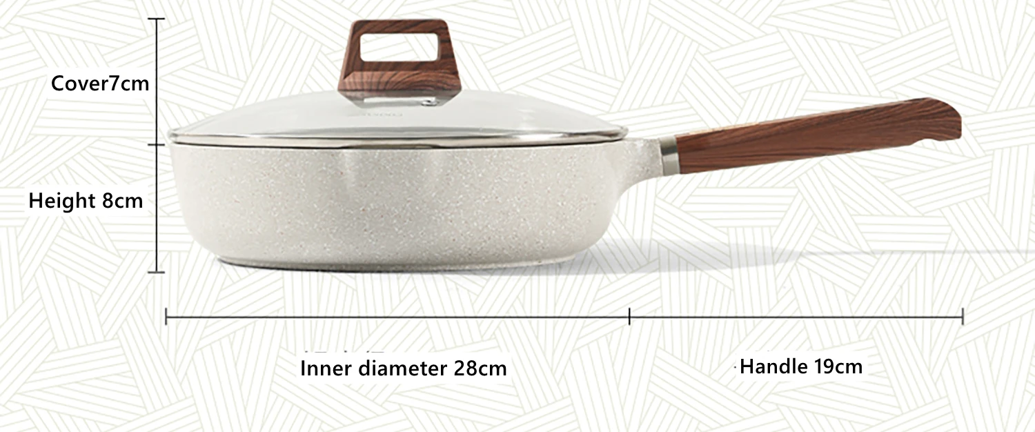 OEM Die Cast Aluminum Wok Cooking Saute Pan Deep Frying Pan with Spouts
