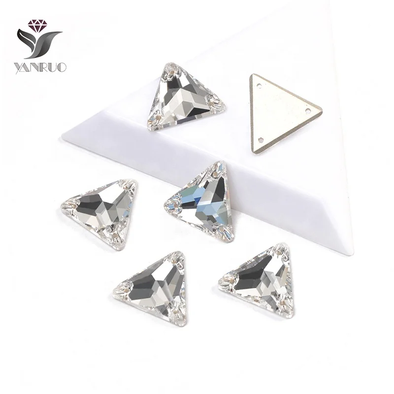 YANRUO 3270 Crystal Triangle Sew On Crystal Stones K9 Crystal Rhinestones Glass For Clothes Bag Shoes