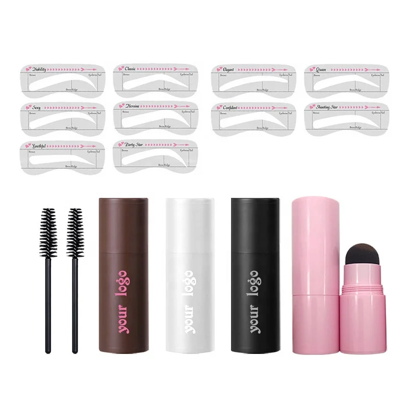 Makeup Manufacturer 2024 High Pigment Eyebrow Stamp Kit Stencil With Own Logo