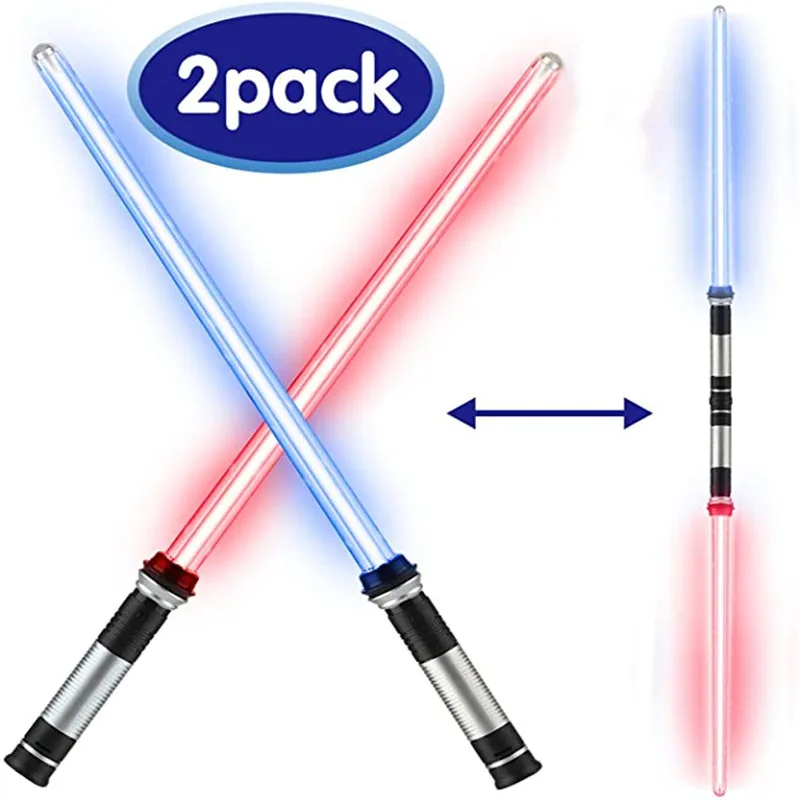 2Pack Lightsaber 7 Colors  2-in-1 Double-Bladed FX Dueling Light Saber