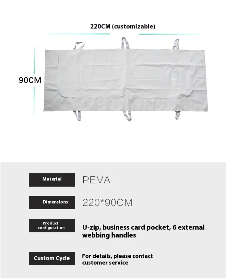 Good Selling White Disposable PVC Material Body Bags for Adult Dead Bodies Funerary Funeral Bodybags