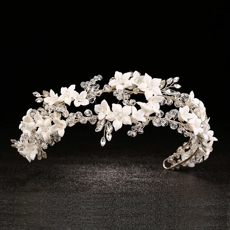 Свадебные тиары ручной работы аксессуары для волос с кристаллами свадебные