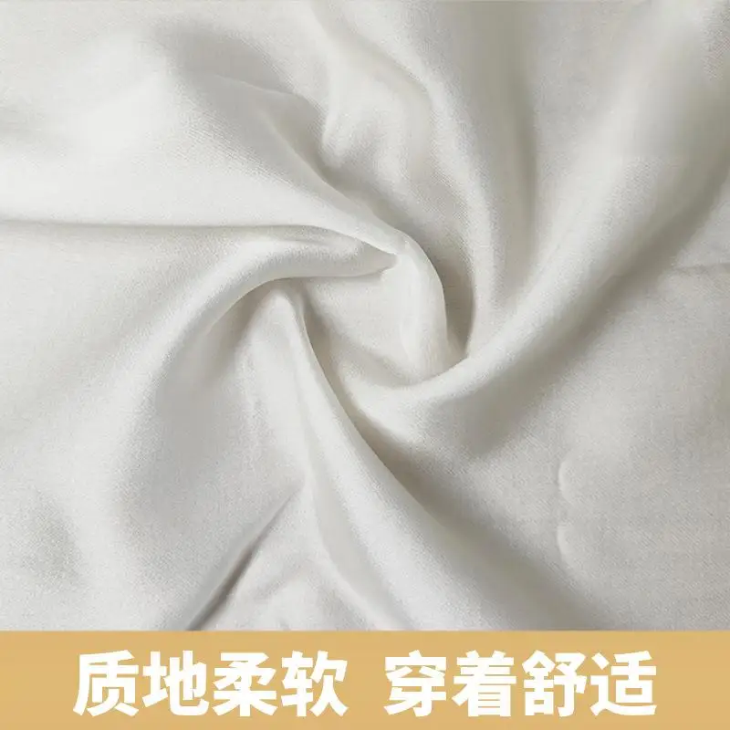 Wholesale Spring Summer Silk 16 mm White Silk Rayon Satin Mulberry Fabric Factory 70%silk+30%satin 140cm