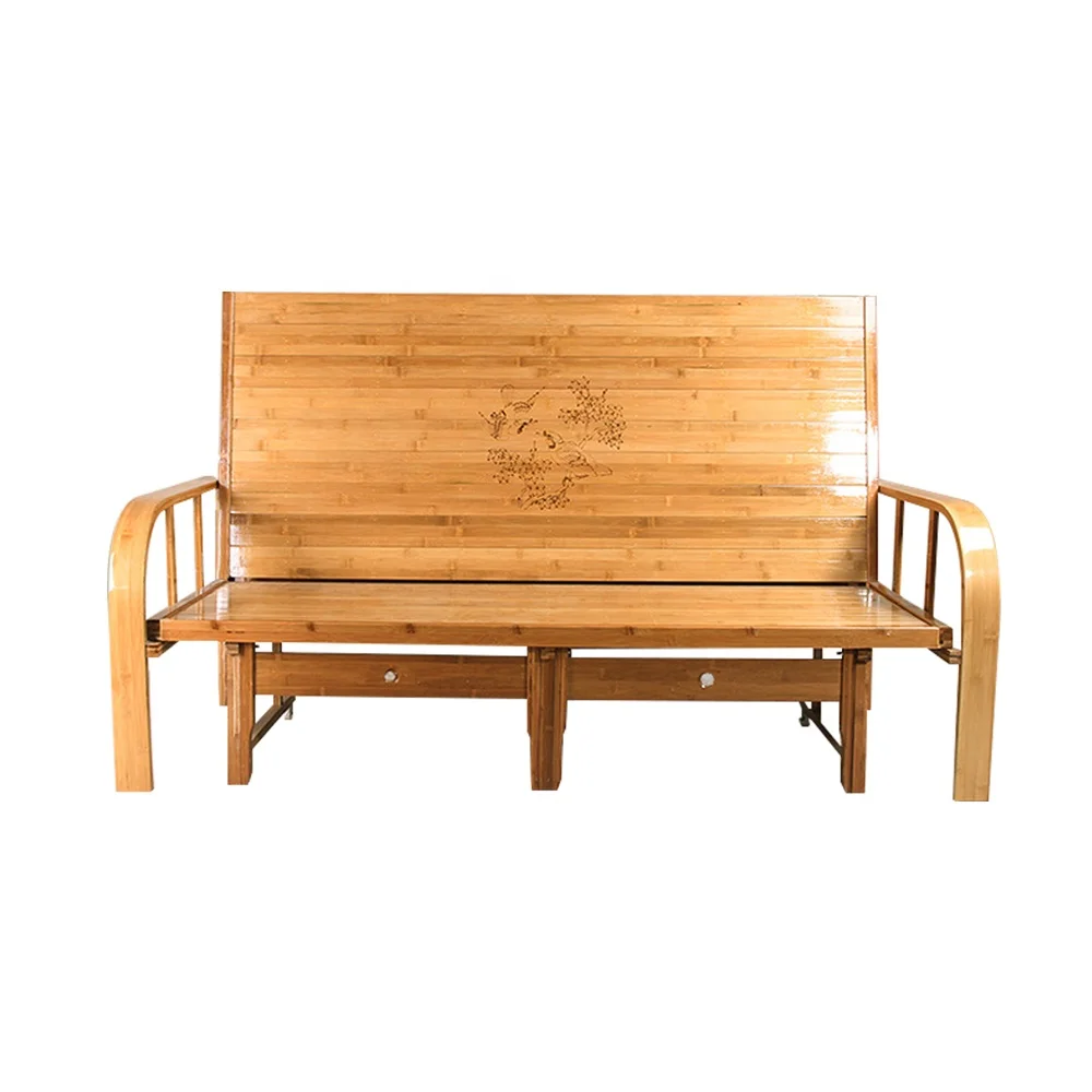 Living room furniture natural folding bamboo sofa bed for home bedroom hotel