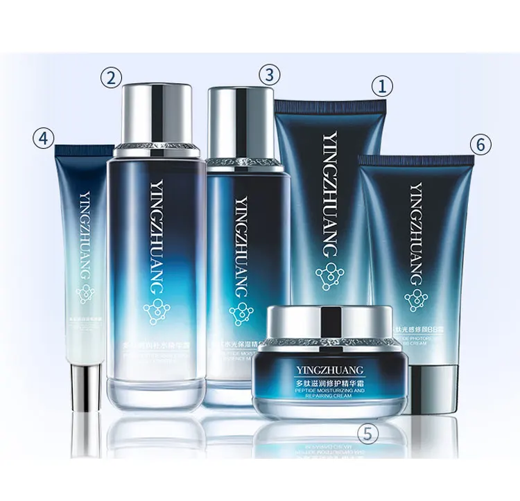 Private Label Facial Kit Refreshing Moisturizing Whitening Face Skin Care Set Customize OEM Logo Time Packaging Support Shelf