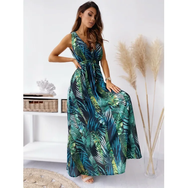 Sellers Europe Summer Dress 2022 Chiffon Boho Beach Maxi Dress Ladies A Line Casual Floral Womens Dresses