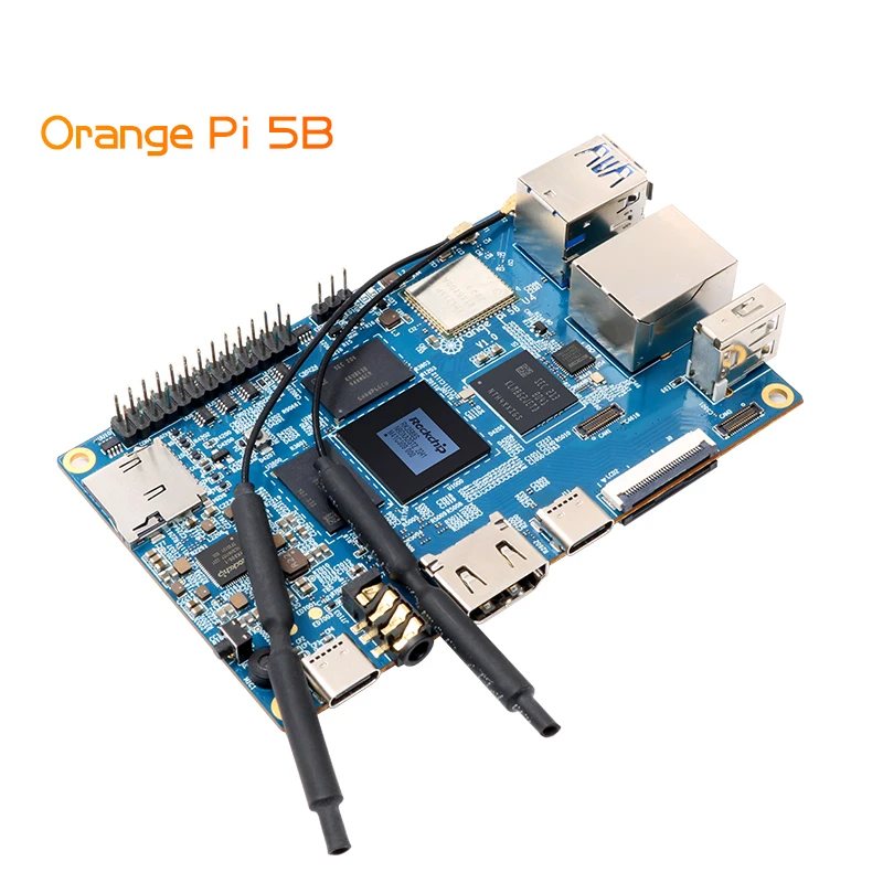 Orange Pi 5B 4GB RAM+32GB EMMC 64-bit Rockchip RK3588S Dual-band On-board WIFI+BT Gigabit Lan Port Mini PC Single Board Computer