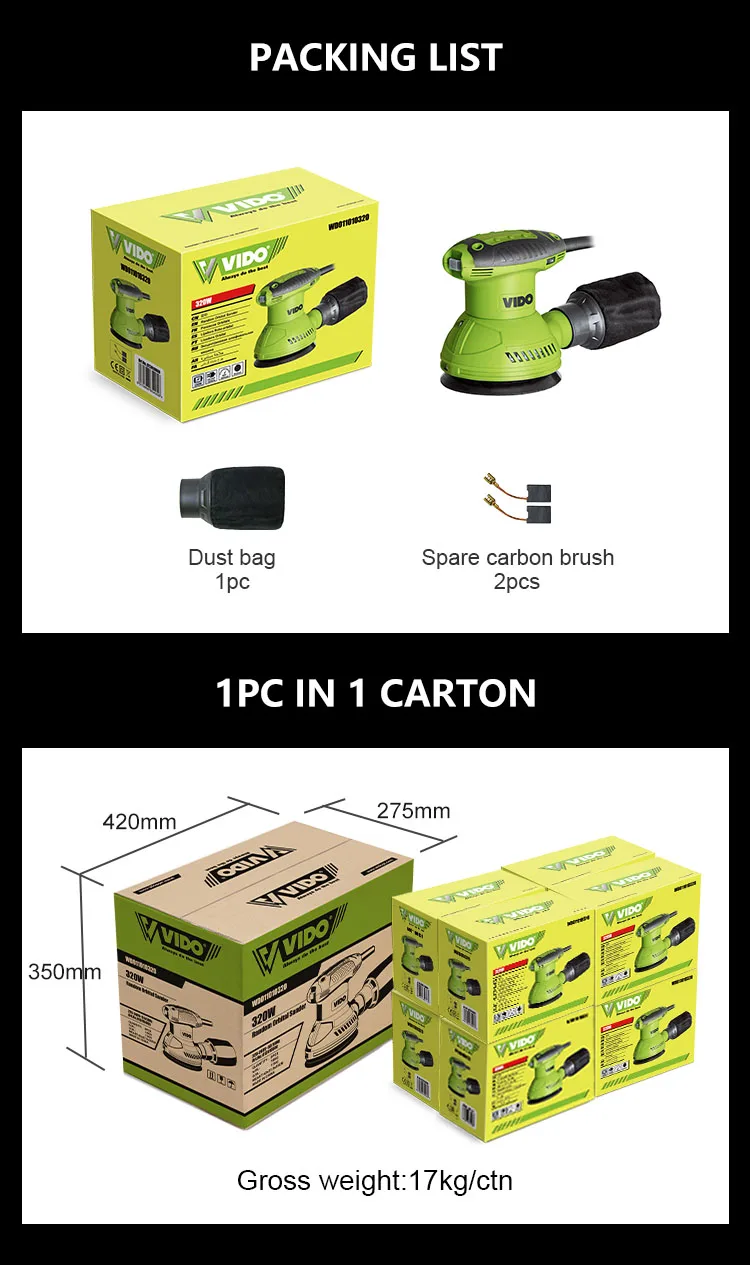 VIDO 320w electric mini belt hardwood floor rotary spindle wood random variable speed finisher orbital hard wood flooring sander