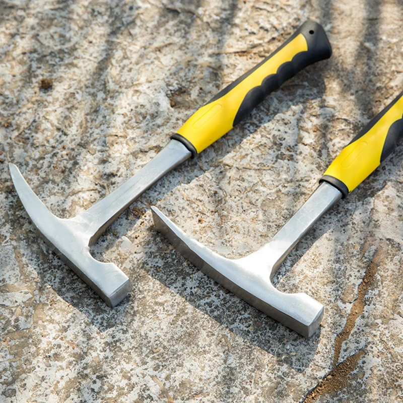 Геологический молоток из высокоуглеродистой стали, геология горных пород, проба, плоский заостренный наконечник, ручной инструмент для снижения ударов