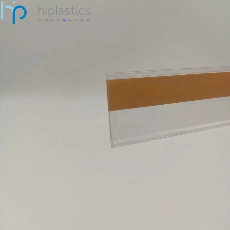 Hiplastics DBR26 Clear Plastic Strip Price Holder Self Adhesive Magnetic Label Holders for Warehouse Racking