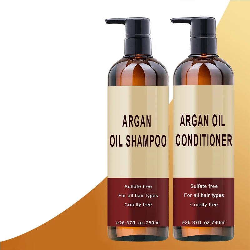OEM private label hair oil natural organic argan oil custom shampoo and conditioner for hair care set