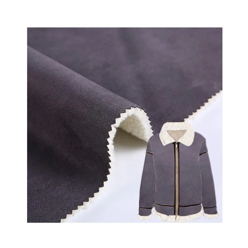 2022  New Product  Hot Quality Wholesale  Knit Solid Polar Fleece Suede Fabric for Jacket