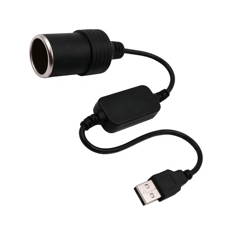 USB A  Male to 12v Car Cigarette Lighter Socket Female Power Converter Cable