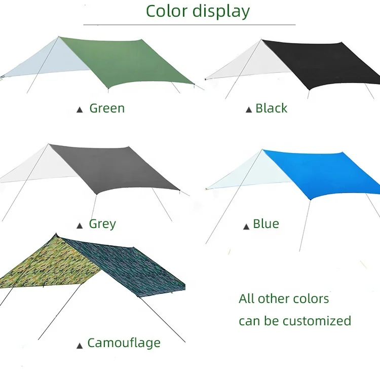  Wholesale 3*3M Square Outdoor Camping Waterproof Hammock Rain Fly Tent Tarp for Tourism Hiking Beach --