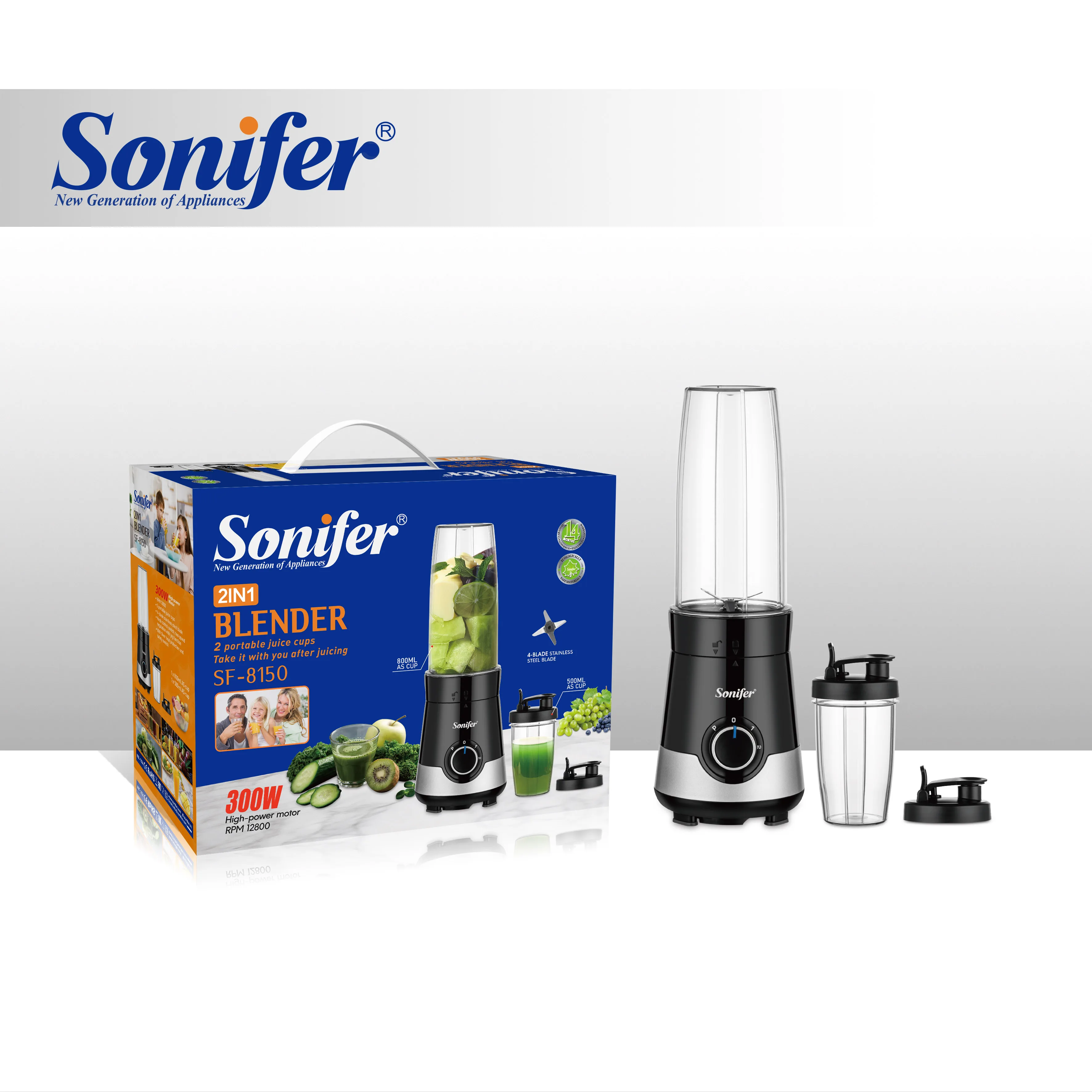 SF-8150 многофункциональный смеситель Sonifer 300 Вт портативный Электрический блендер 2 в 1