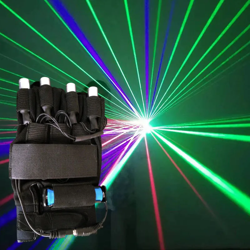 RICHSHINING Red Green Blue Puper Laser Gloves For DJ Show Flashing Stage Dance Led Laser Gloves Performance Props For Party