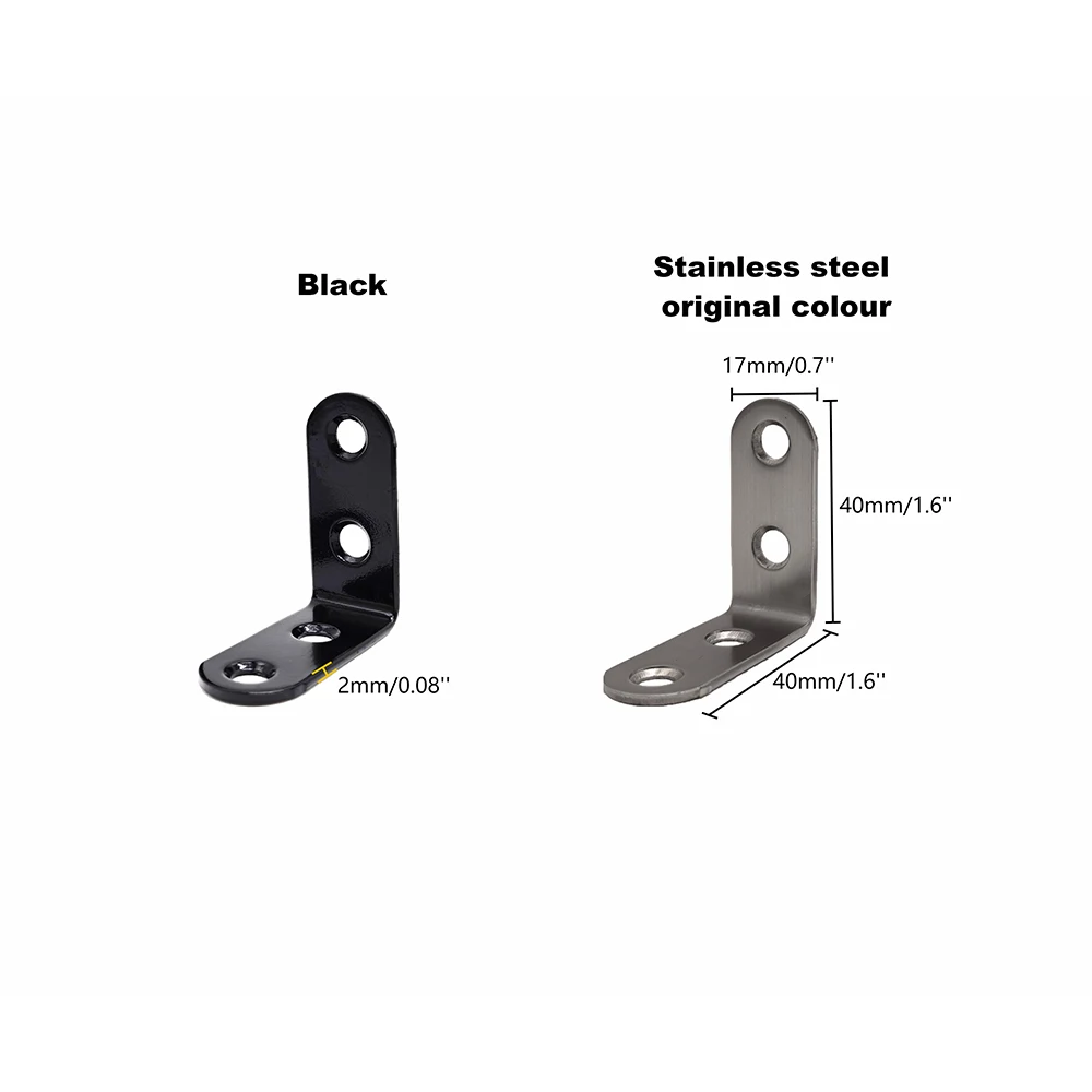 90 Degree L Shape Stainless Steel Corner Bracket For Furniture And Wood Metal Corner Shelf Brackets