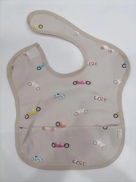 Customized Baby Bibis Pu Outlet New Fabric Pu Baby Sleeveless Bibs Easy To Clean Waterproof Apron For Feeding Drawing Playing