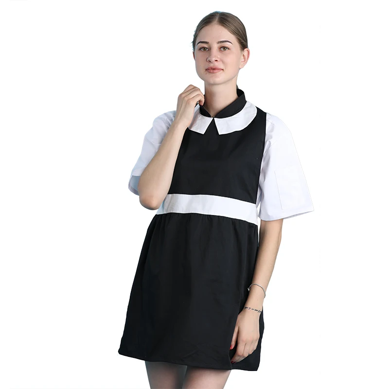 quality cheap competitive fashionable factory ladies sexy adult novelty french maid black sleeveless bib apron