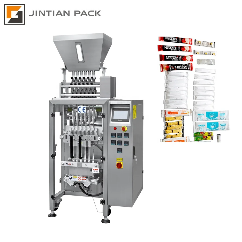 4 lanes automatic salt sugar medicine granule multi lane stick bag automatic 1g 2g 3g 5g 7g packing machine