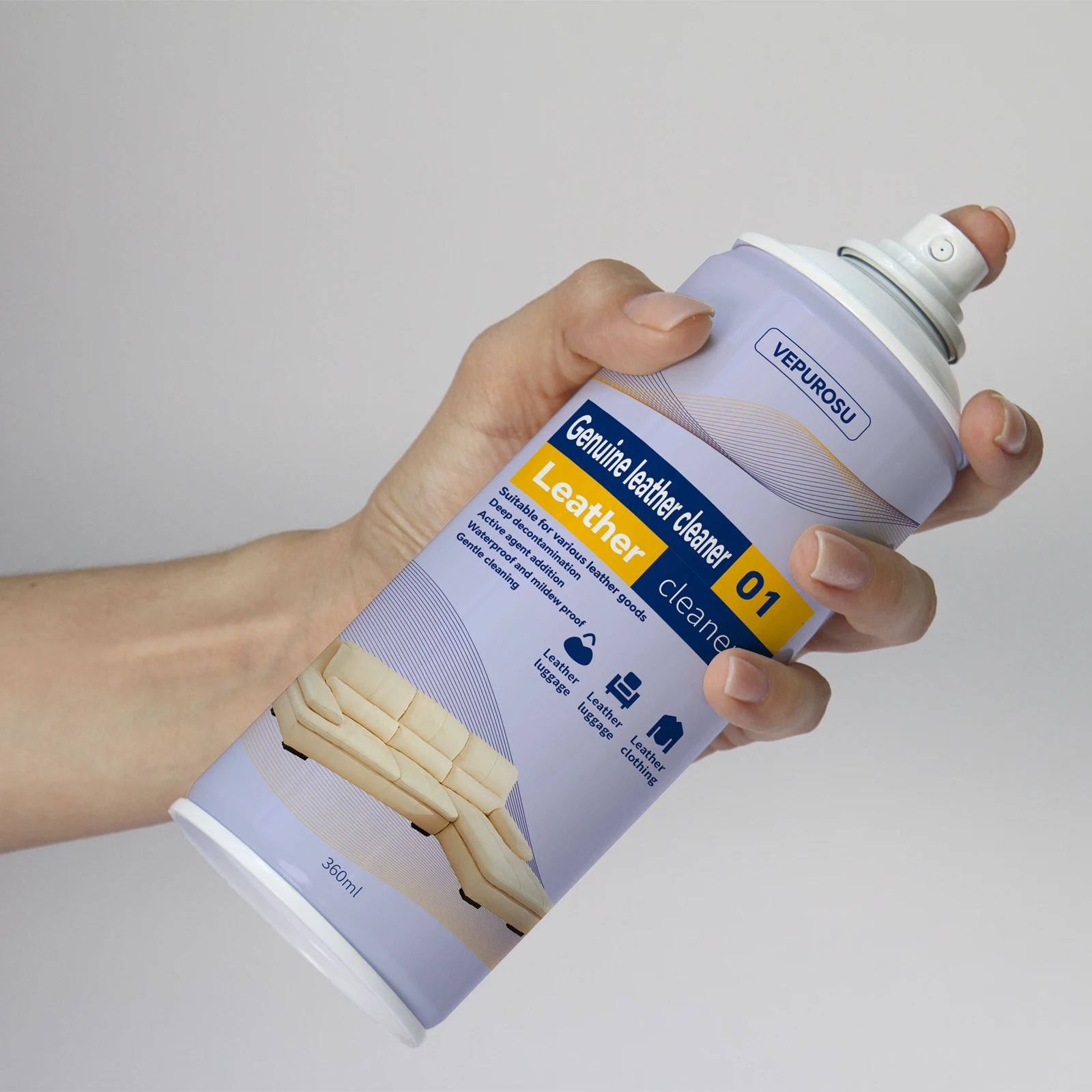 360ml deep decontamination active agent addition waterproof and mildew proof gentle cleaning genuine leather cleaner