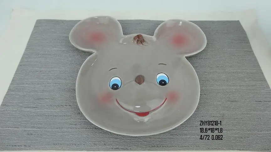 Custom Made Animal Ceramic Plate Dish Mouse Mice Rat for Russia Crafts