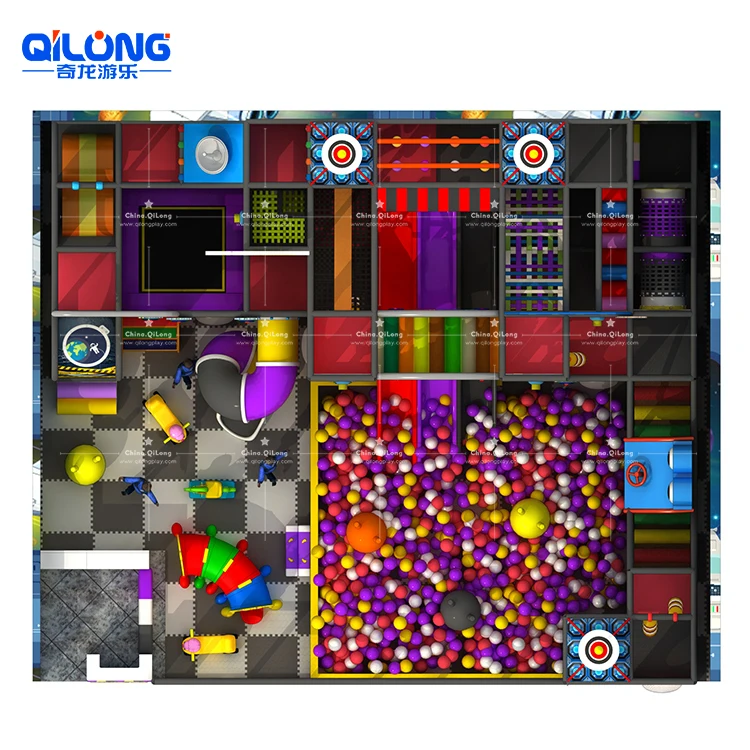 2020 New Indoor Amusement Park Game Space Indoor Theme Playground For Children With Tube Slide And Ball Poll