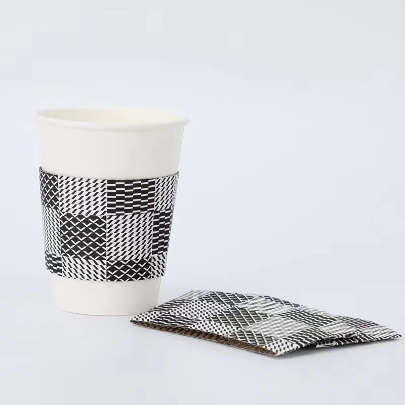 Recycle Paper Coffee Cups 12 Oz 16 oz 20 oz Hot Bubble Tea Cups With Sleeve Lids Manufacturer
