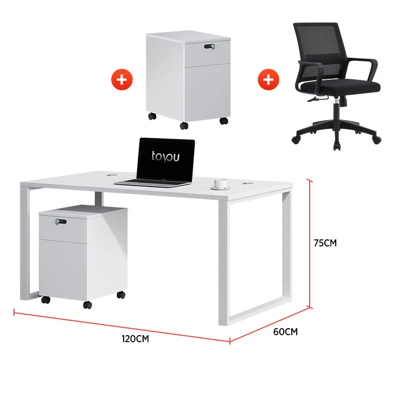 Computer Desk, 55 inch Large Office Desk Computer Table Study Writing Desk Workstation for Home Office White
