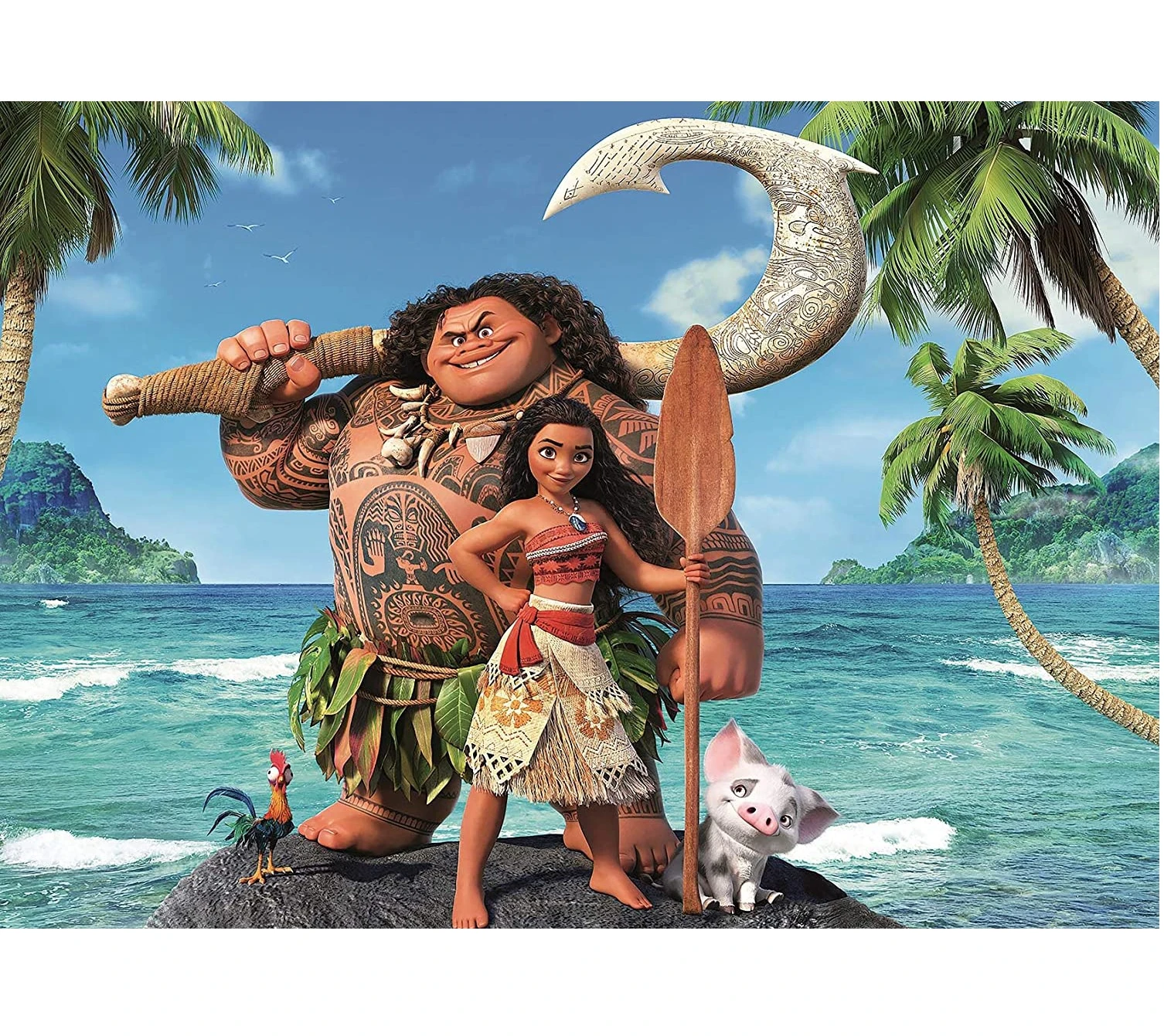 DJTSN  5*3ft Summer Beach Baby Moana Party Backdrop Birthday Party Photography Background Vinyl/Fabric Supplies for Kids Girls