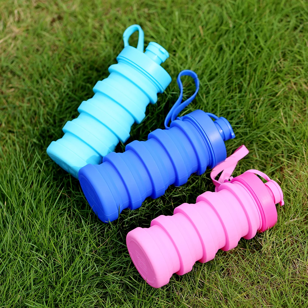 2022 Hot Seller 400ml Silicone Water Bottle Silicone+plastic Camp Classic Foldable Silicone Water Bottles