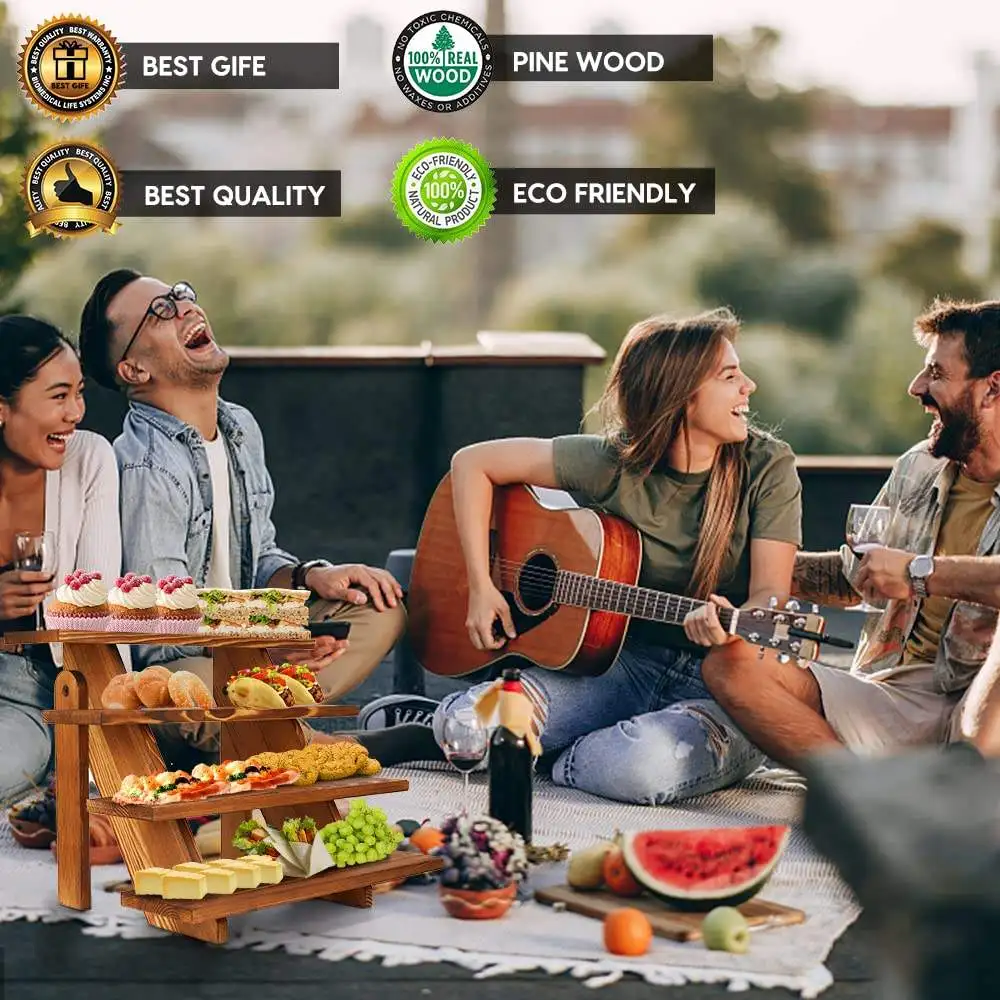 Wholesale Custom Reusable 4-Tier Dessert Table Showcase Cupcake Stand Display Rack