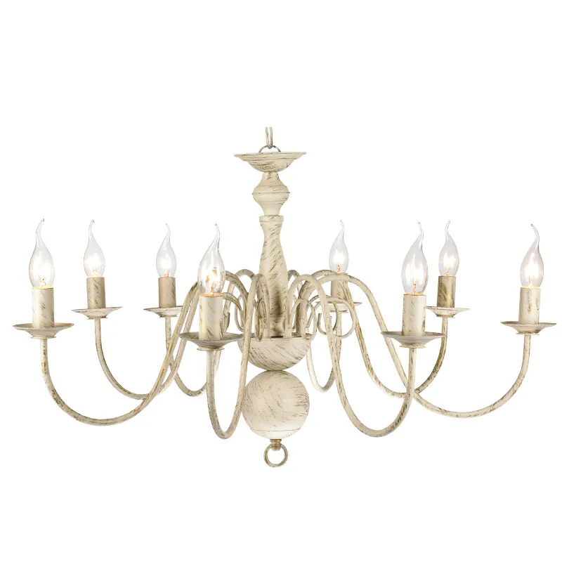retro vintage 8-Light Polished Brass Chandelier Hanging Candle Lamp Ceiling Fixture Gold Chain NS-120222
