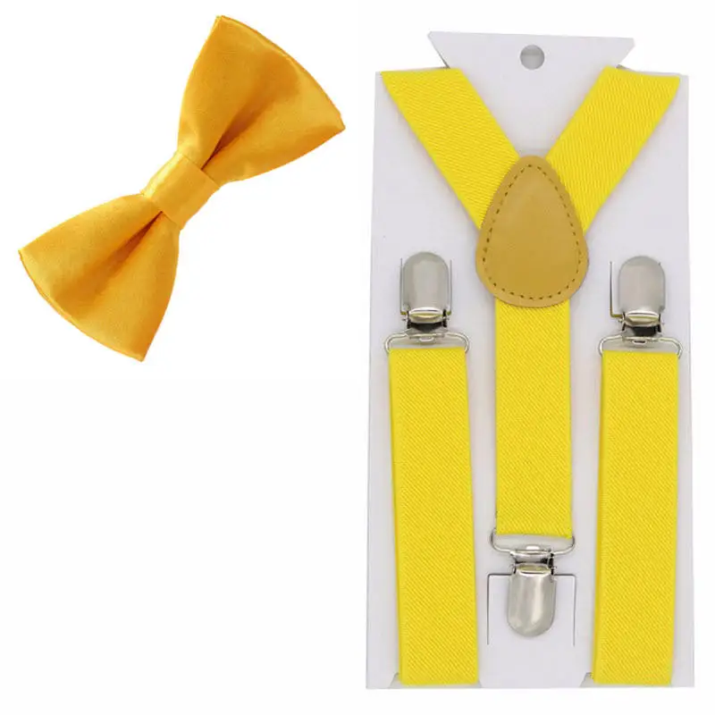 Baby Suspenders Bow Ties Set Boys Girls Elastic Clip On Braces Adjustable