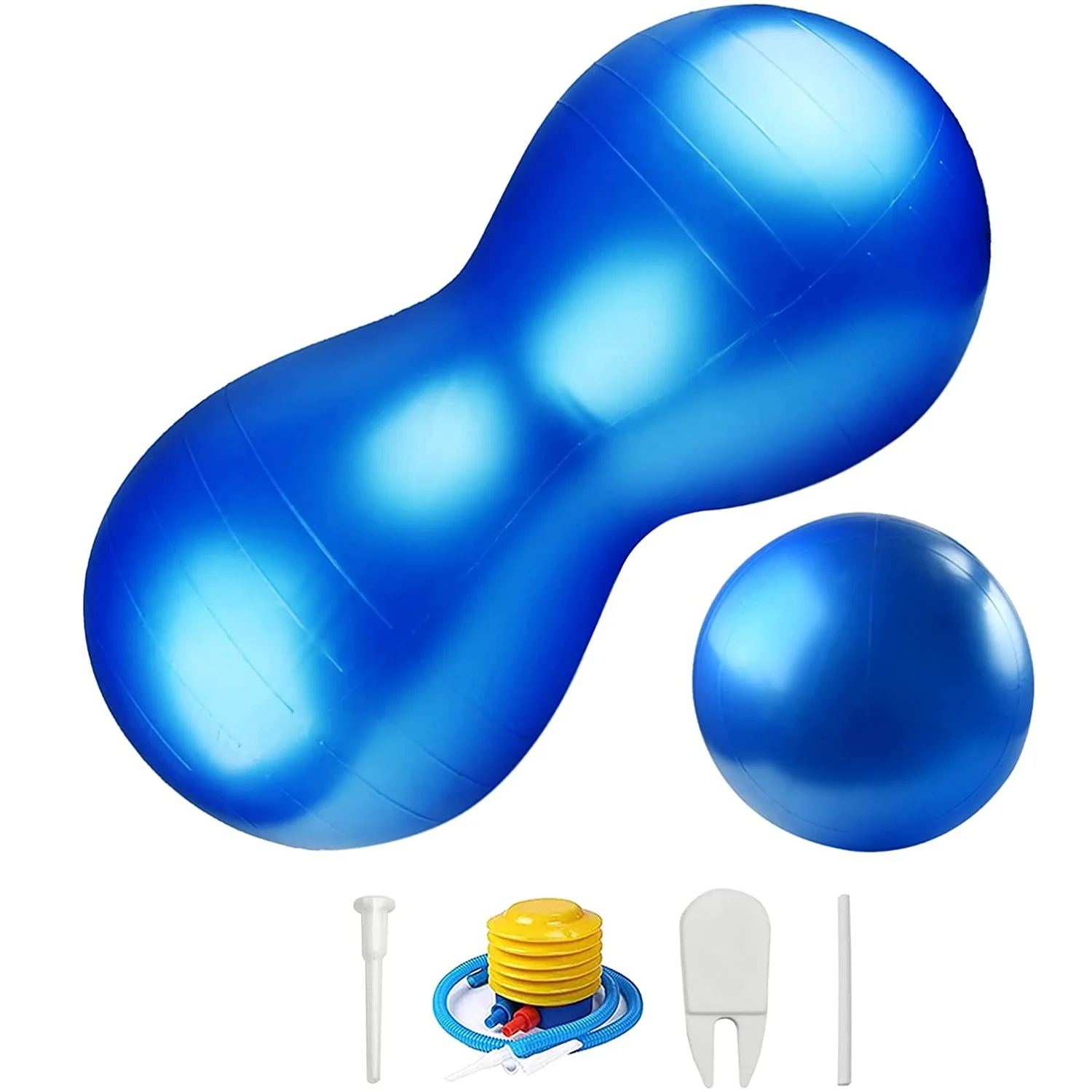 Eco Friendly Exercise PVC Massage Anti Burst Custom Printed Gym Peanut Yoga Ball with Pump